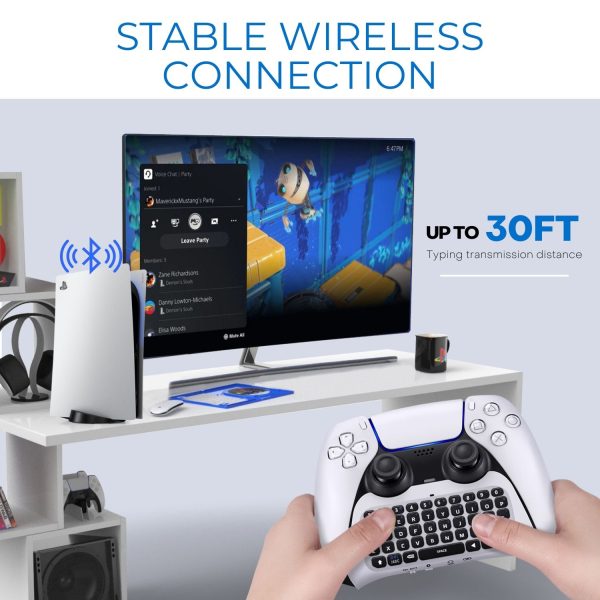 TNP Chatpad Controller Keyboard Attachment for PS5, Wireless Compact Keypad - The Ultimate QWERTY Gamepad Keyboard with Built-In Speaker for Live Chat and Messaging - Image 7