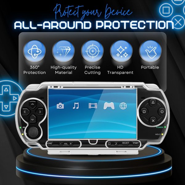 TNP Clear Hard Case for PSP 1000 - Protective Transparent Hard Case for Sony PSP 1000, Full Cover Crystal Clear Hard Case for PSP 1000 Console, Snap-in Protector Cover Case with Clear Display - Image 2