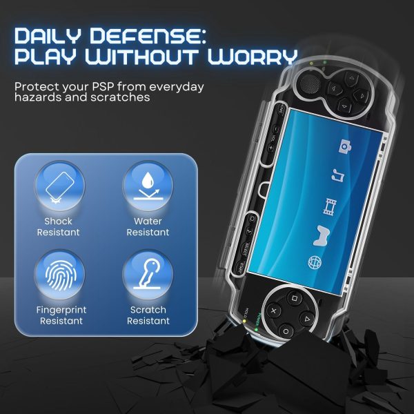 TNP Clear Hard Case for PSP 1000 - Protective Transparent Hard Case for Sony PSP 1000, Full Cover Crystal Clear Hard Case for PSP 1000 Console, Snap-in Protector Cover Case with Clear Display - Image 5