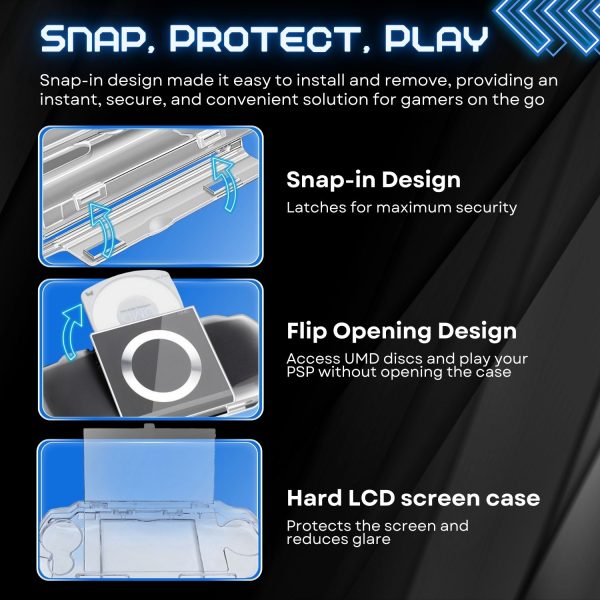 TNP Clear Hard Case for PSP 1000 - Protective Transparent Hard Case for Sony PSP 1000, Full Cover Crystal Clear Hard Case for PSP 1000 Console, Snap-in Protector Cover Case with Clear Display - Image 6
