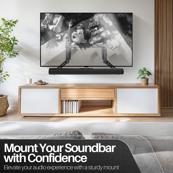 TNP Universal Soundbar Mount Under TV or Above - Sound Bar TV Mount Bracket Fits Most Speaker Brands Up to 33 Lbs with Adjustable Plates & Swivel Compatible with Sony, LG, Vizio, Bose, Yamaha, Samsung - Image 2