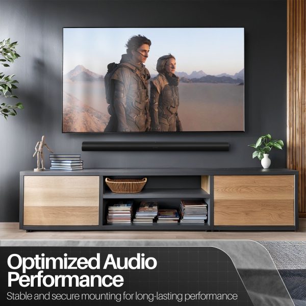 TNP Wall Mount Bracket Compatible with Sonos Arc Ultra and Sonos Arc Soundbar - Hidden Floating Hanging Style Design Sound Bar Mounting for Under TV Installation, Hardware Kit Included, Black - Image 2