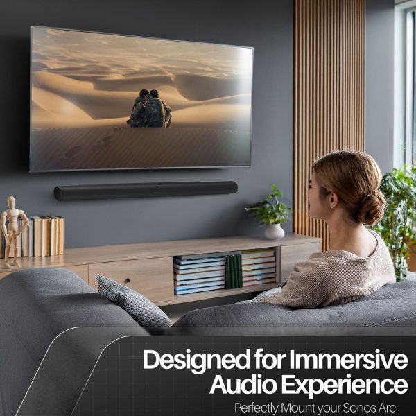 TNP Wall Mount Bracket Compatible with Sonos Arc Ultra and Sonos Arc Soundbar - Hidden Floating Hanging Style Design Sound Bar Mounting for Under TV Installation, Hardware Kit Included, Black - Image 5