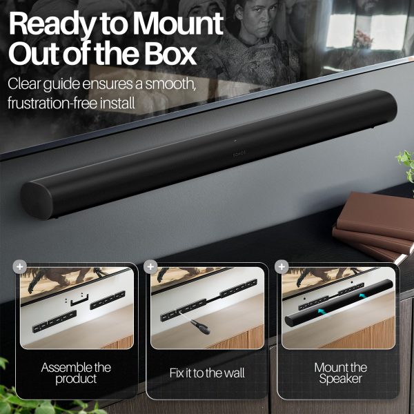 TNP Wall Mount Bracket Compatible with Sonos Arc Ultra and Sonos Arc Soundbar - Hidden Floating Hanging Style Design Sound Bar Mounting for Under TV Installation, Hardware Kit Included, Black - Image 7