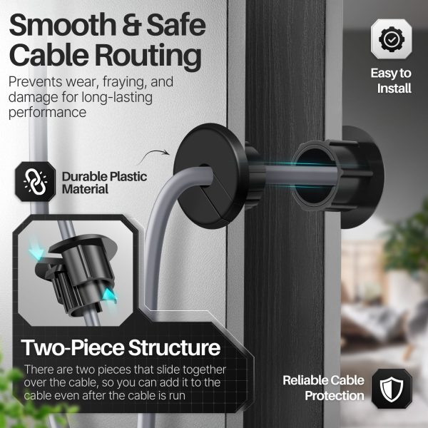 TNP for Starlink Cable Grommet Routing Kit - 1 Inch Wall Hole Feed Through Bushing, Silicone Wall Grommet for Starlink Ethernet Cable, Durable & Easy Installation, Black - Image 3