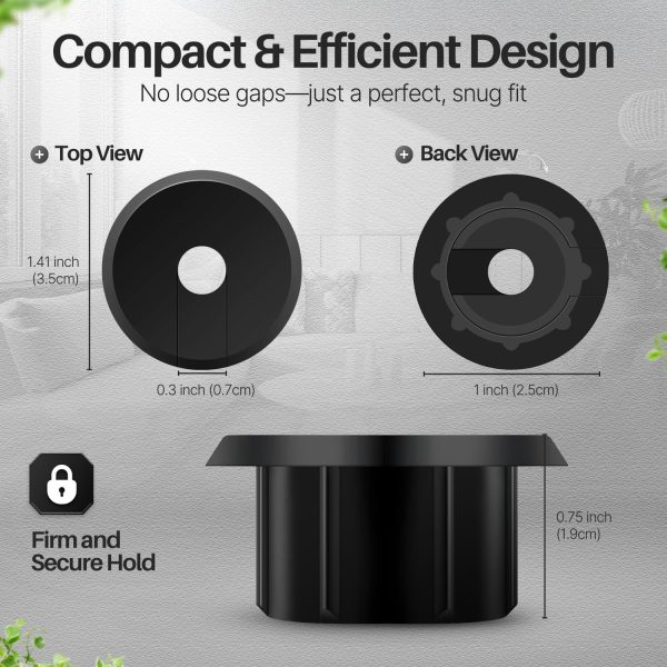 TNP for Starlink Cable Grommet Routing Kit - 1 Inch Wall Hole Feed Through Bushing, Silicone Wall Grommet for Starlink Ethernet Cable, Durable & Easy Installation, Black - Image 5