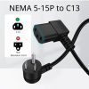 TNP 90 Degree PC Power Cord - Right Angle Computer Power Cable 3 Prong Replacement for Monitor, TV, Laptop - Universal AC Power Supply Cord Plug Wire, NEMA 5-15P to IEC320C13 UL, 10A/125V, 15 ft - Image 4