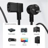 TNP 90 Degree PC Power Cord - Right Angle Computer Power Cable 3 Prong Replacement for Monitor, TV, Laptop - Universal AC Power Supply Cord Plug Wire, NEMA 5-15P to IEC320C13 UL, 10A/125V, 15 ft - Image 5