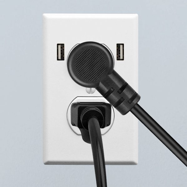 TNP 90 Degree PC Power Cord - Right Angle Computer Power Cable 3 Prong Replacement for Monitor, TV, Laptop - Universal AC Power Supply Cord Plug Wire, NEMA 5-15P to IEC320C13 UL, 10A/125V, 15 ft - Image 8
