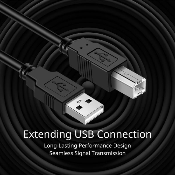 TNP USB A to USB B Audio MIDI Cable Male to Male - MIDI to USB Cable 2.0 Type for Computer, Laptop, MIDI Piano Keyboard, Projector, Printers, and Equipment with USB MIDI Cable Interface (1.5 Meters) - Image 4