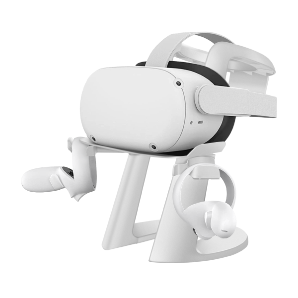 TNP VR Headset Stand for Oculus Quest 2 Holder Touch Controller Display Stand Docking Station White, Meta Quest 2/ Quest/ Rift / Rift S/ Samsung Odyssey VR Stand / Valve Index / HTC Vive / Valve Index