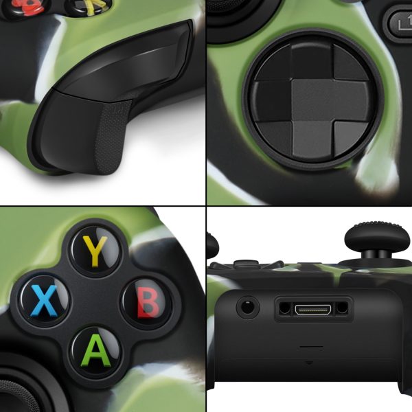TNP Silicone Case Cover for Xbox Series X/S Controller Skin Shell + 8 Pro Thumb Grips Set (Camo Green) Ergonomic Textured Grip Dust Protector Compatible With New Xbox Series S X Controller Accessories - Image 5