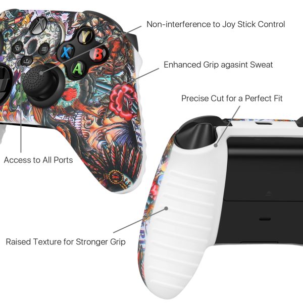 TNP Silicone Case Cover for Xbox Series X/S Controller Skin Shell + 8 Pro Thumb Grips Set (Beasts) Ergonomic Textured Grip Dust Protector Compatible With New Xbox Series S X Controller Accessories - Image 3