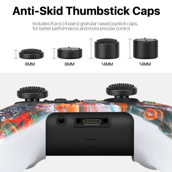 TNP Silicone Case Cover for Xbox Series X/S Controller Skin Shell + 8 Pro Thumb Grips Set (Beasts) Ergonomic Textured Grip Dust Protector Compatible With New Xbox Series S X Controller Accessories - Image 4