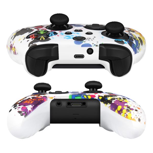 TNP Silicone Case Cover for Xbox Series X/S Controller Skin Shell + 8 Pro Thumb Grips Set (Ink Splash) Ergonomic Textured Grip Dust Protector Compatible With New Xbox Series S X Controller Accessories - Image 6