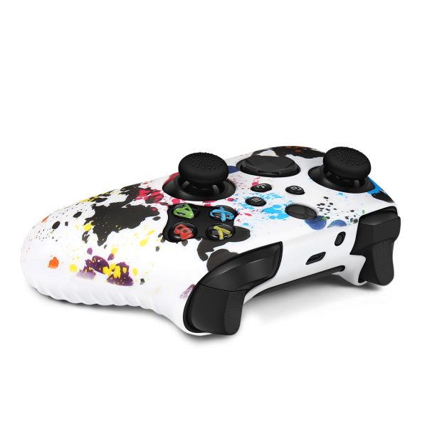 TNP Silicone Case Cover for Xbox Series X/S Controller Skin Shell + 8 Pro Thumb Grips Set (Ink Splash) Ergonomic Textured Grip Dust Protector Compatible With New Xbox Series S X Controller Accessories - Image 7