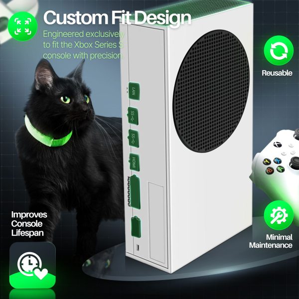 TNP Dust Cover for Xbox Series S - Protective Nets and Silicone Jack Stopper Dust Proof Kit, Guard Against Dust & Scratches - Port Covers for Xbox Series S Console - Image 5