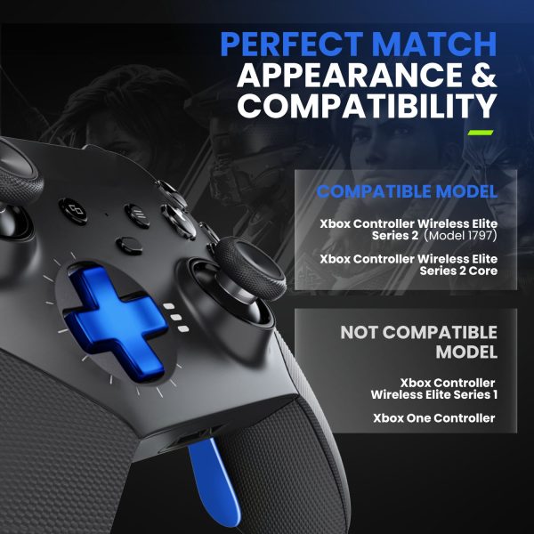 TNP Paddles for Xbox Elite 2 Controller - Accessories Replacement Metal Stainless Steel Paddles Trigger & D-Pad Parts Accessories Compatible with Xbox Elite Controller Series 2 Core, Blue - Image 4