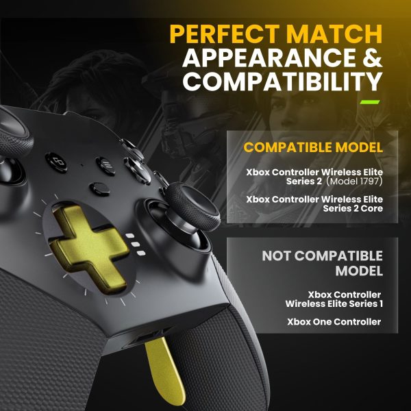 TNP Paddles for Xbox Elite 2 Controller - Accessories Replacement Metal Stainless Steel Paddles Trigger & D-Pad Parts Accessories Compatible with Xbox Elite Controller Series 2 Core, Gold - Image 4