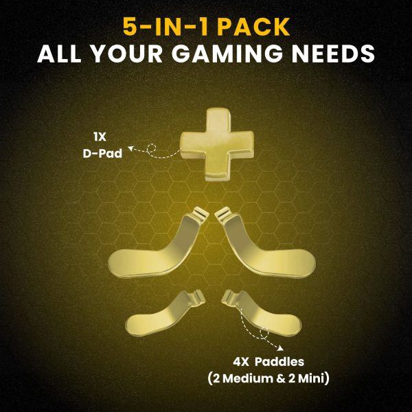 TNP Paddles for Xbox Elite 2 Controller - Accessories Replacement Metal Stainless Steel Paddles Trigger & D-Pad Parts Accessories Compatible with Xbox Elite Controller Series 2 Core, Gold - Image 5
