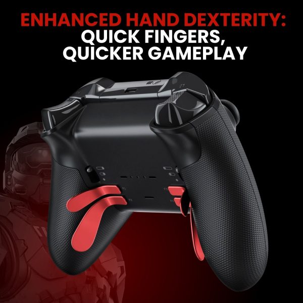 TNP Paddles for Xbox Elite 2 Controller - Accessories Replacement Metal Stainless Steel Paddles Trigger & D-Pad Parts Accessories Compatible with Xbox Elite Controller Series 2 Core, Red - Image 3