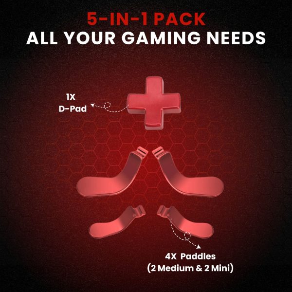 TNP Paddles for Xbox Elite 2 Controller - Accessories Replacement Metal Stainless Steel Paddles Trigger & D-Pad Parts Accessories Compatible with Xbox Elite Controller Series 2 Core, Red - Image 5