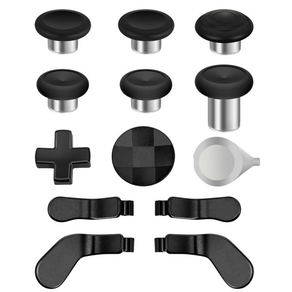 TNP Thumbsticks for Xbox Elite 2 Controller - Accessories Replacement Metal Mod Parts Thumbsticks, Paddles, D-Pads, Tool Compatible with Xbox One Elite Controller Series 2 Core, Black