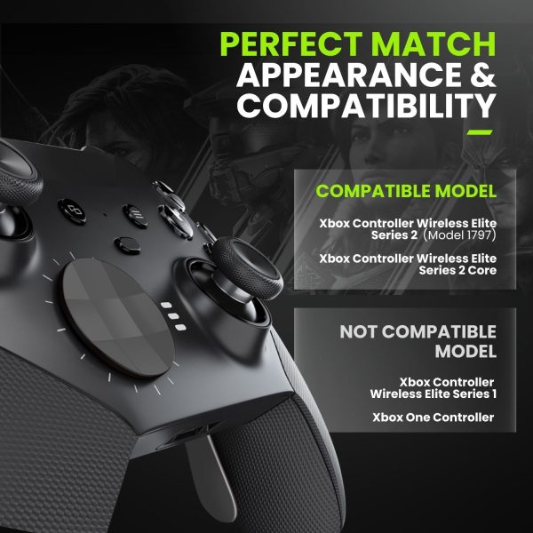 TNP Thumbsticks for Xbox Elite 2 Controller - Accessories Replacement Metal Mod Parts Thumbsticks, Paddles, D-Pads, Tool Compatible with Xbox One Elite Controller Series 2 Core, Black - Image 4