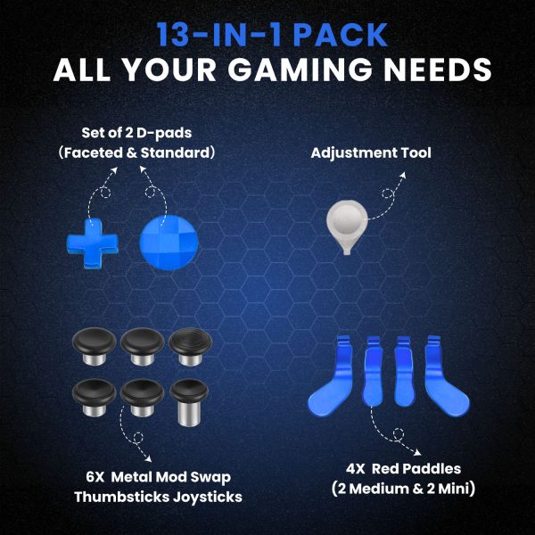 TNP Thumbsticks for Xbox Elite 2 Controller - Accessories Replacement Metal Mod Parts Thumbsticks, Paddles, D-Pads, Tool Compatible with Xbox One Elite Controller Series 2 Core, Blue - Image 7
