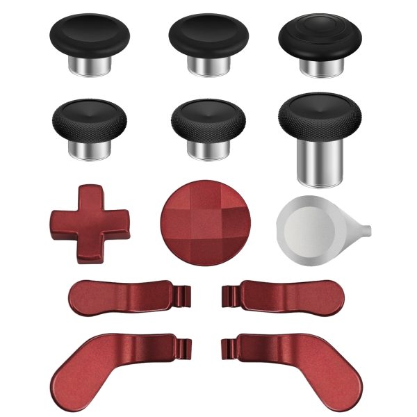 TNP Thumbsticks for Xbox Elite 2 Controller - Accessories Replacement Metal Mod Parts Thumbsticks, Paddles, D-Pads, Tool Compatible with Xbox One Elite Controller Series 2 Core, Red