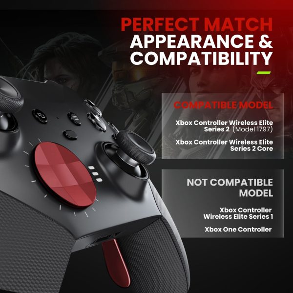 TNP Thumbsticks for Xbox Elite 2 Controller - Accessories Replacement Metal Mod Parts Thumbsticks, Paddles, D-Pads, Tool Compatible with Xbox One Elite Controller Series 2 Core, Red - Image 4