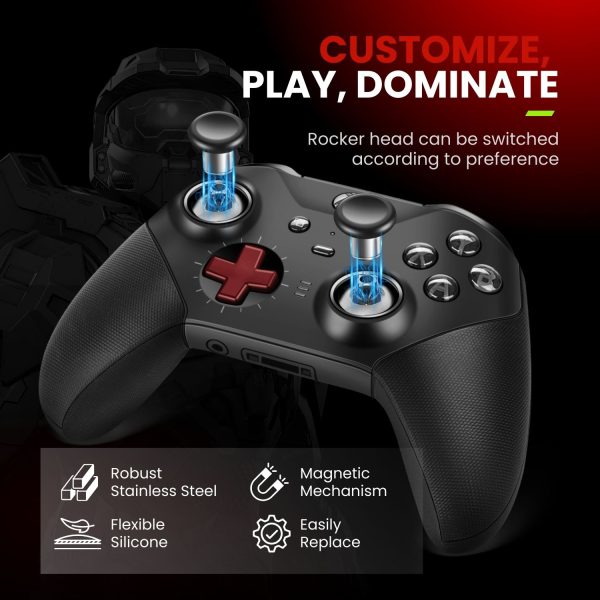 TNP Thumbsticks for Xbox Elite 2 Controller - Accessories Replacement Metal Mod Parts Thumbsticks, Paddles, D-Pads, Tool Compatible with Xbox One Elite Controller Series 2 Core, Red - Image 5
