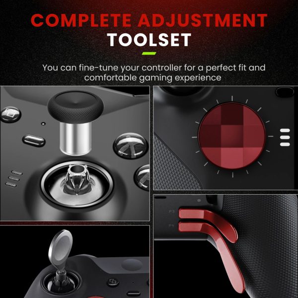 TNP Thumbsticks for Xbox Elite 2 Controller - Accessories Replacement Metal Mod Parts Thumbsticks, Paddles, D-Pads, Tool Compatible with Xbox One Elite Controller Series 2 Core, Red - Image 6