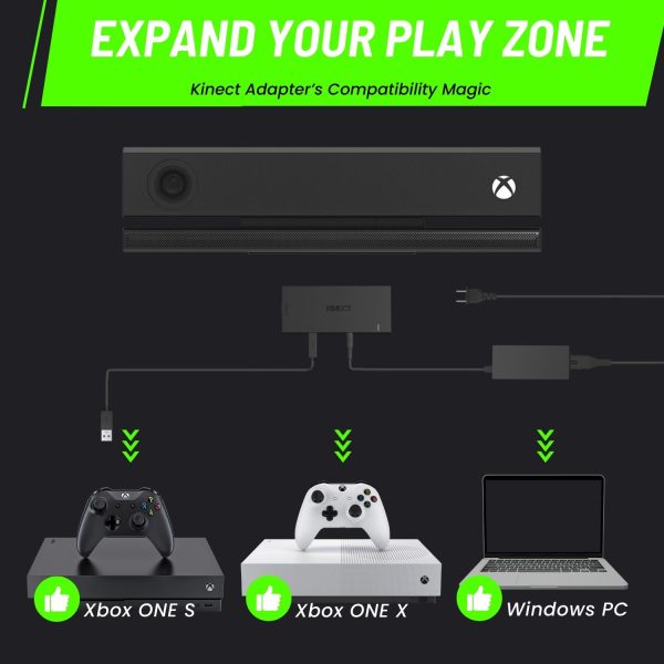 TNP Kinect Adapter for Xbox One S - Easy to Use  Kinect Adapter for Xbox One X / S, & USB 3.0 Kinect PC Adapter for Windows PC with Included Top Quality Power Adapter, AC Power Cable & USB 3.0 Cable - Image 2