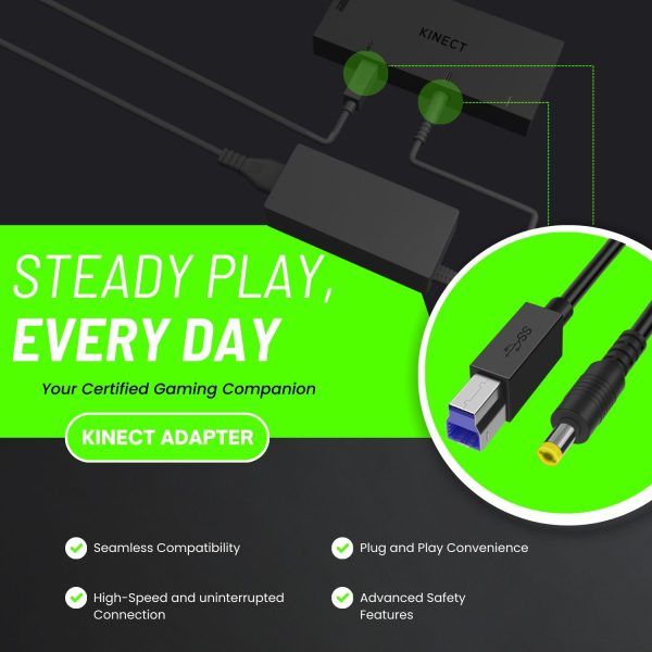 TNP Kinect Adapter for Xbox One S - Easy to Use  Kinect Adapter for Xbox One X / S, & USB 3.0 Kinect PC Adapter for Windows PC with Included Top Quality Power Adapter, AC Power Cable & USB 3.0 Cable - Image 4