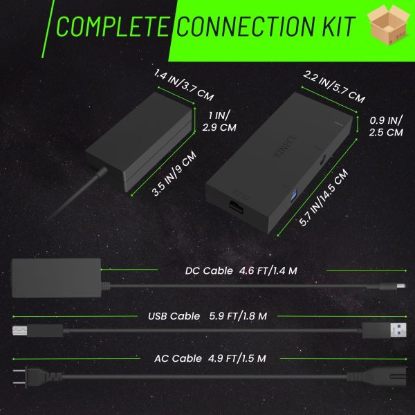 TNP Kinect Adapter for Xbox One S - Easy to Use  Kinect Adapter for Xbox One X / S, & USB 3.0 Kinect PC Adapter for Windows PC with Included Top Quality Power Adapter, AC Power Cable & USB 3.0 Cable - Image 6