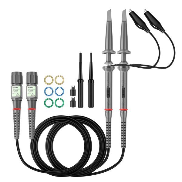TNP PP-200 Oscilloscope Probe Kit - 200MHz X1/X10 Scope Probes 2 Pack, Test Probe Hook Oscilloscope Accessory Set with BNC Clip Leads, 200V-600V for HP Tektronix Hitachi